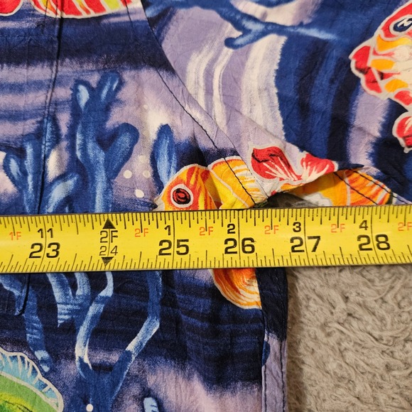 Vintage JAMS WORLD Hawaiian Rayon Tropical Fish Short Sleeve Button Shirt 2XL - Picture 8 of 8